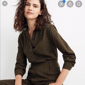 Madewell Seamed Coverall Jumpsuit in Grid Dot NWT